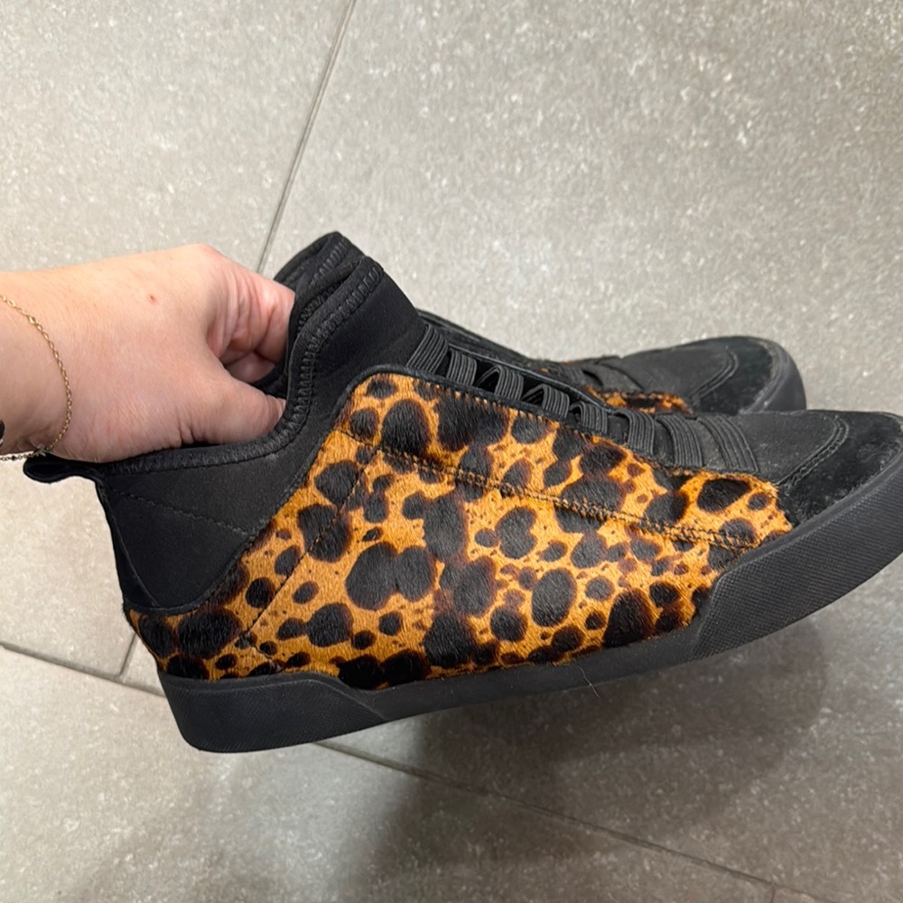 Leopard Print High-Top Sneakers